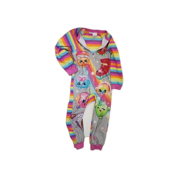 Shopkins Pajamas Girls One Piece Multicolor 6/6X - Picture 1 of 9